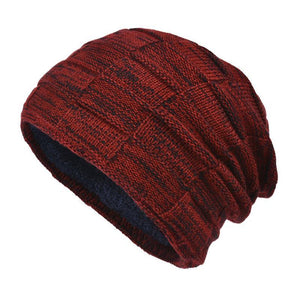 Gorro de punto de lana gruesa de terciopelo para hombre