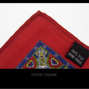 Bufanda de bolsillo estilo blazer de seda con estampado clásico vintage británico para hombre