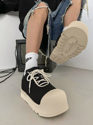 Zapatillas de lona con plataforma y caña baja