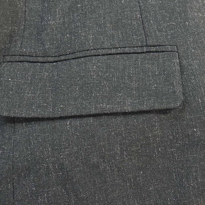 Blazer informal de lino con solapa con muesca y botonadura sencilla y corte entallado para hombre