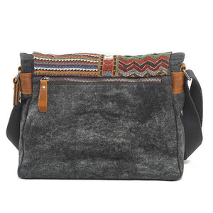 Men's Retro Ethnic Pattern Canvas Shoulder Bag