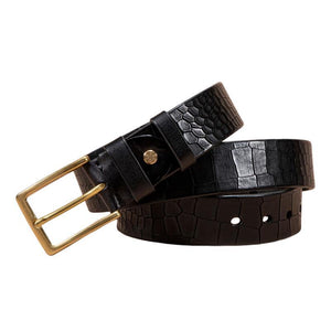 Men's First-layer Genuine Leather Pure Copper Bronze Buckle Cowhide Leather Belt