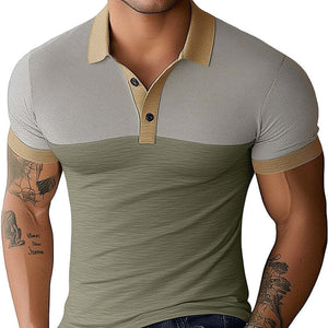 Camiseta de punto con cuello polo de verano para hombre