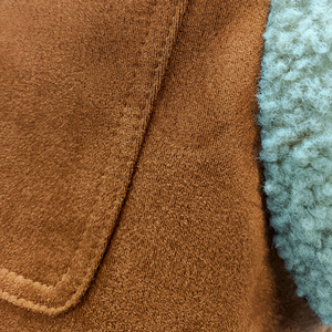 Herren Outdoor Vintage Lammwolle Multi Pocket Splicing Wildleder Weste Jacke