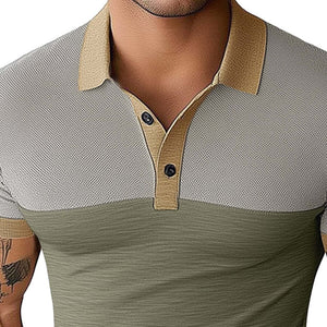 Camiseta de punto con cuello polo de verano para hombre