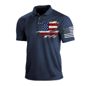 Lässiges Poloshirt mit USA-Flagge