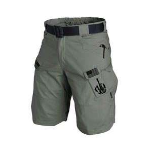 Pantalones cortos cargo tácticos FXXK de alto rendimiento con múltiples bolsillos y entrepierna de 11 pulgadas sin cinturón con hebilla