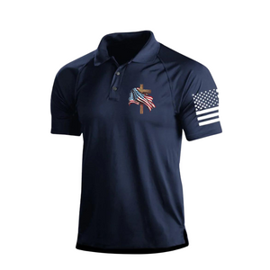 POLO RAGLÁN CON ESTILO Y GRÁFICO DE LA BANDERA DE EE. UU.