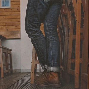 Botas Martin vintage de Mne con cordones, color marrón, informales, de color liso, de invierno, con punta redonda y gruesas para hombre