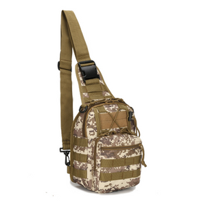 Bolso de hombro de ciclismo para hombre, estilo militar, táctico, de camuflaje, para el pecho, para actividades al aire libre y montañismo.