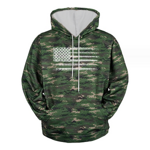 Men's American Flag Print Camouflage Hooded Sweatshirt