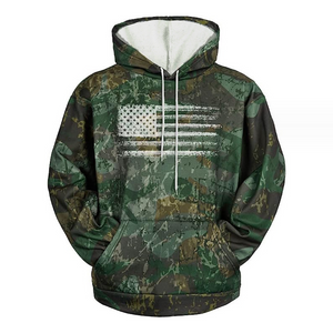 Men's American Flag Print Camouflage Hooded Sweatshirt