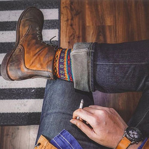 Botas Martin vintage de Mne con cordones, color marrón, informales, de color liso, de invierno, con punta redonda y gruesas para hombre