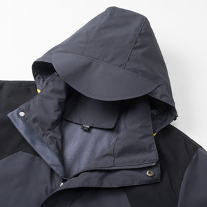 CHAQUETA RÍGIDA CON CAPUCHA DESMONTABLE Y TECHO IMPERMEABLE PARA EXTERIORES