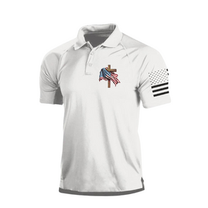 POLO RAGLÁN CON ESTILO Y GRÁFICO DE LA BANDERA DE EE. UU.