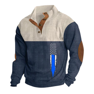 USA-FLAGGE, STEHKOLLE, HENRY, LANGARM, LÄSSIGER SPORT-HOODIE