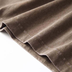 Camiseta de manga larga de algodón lavado y desgastado para hombre