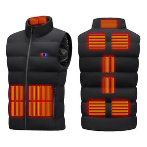 HEISSE WESTE, INTELLIGENTES DOPPELKONTROLLMODELL MIT NEUN ZONEN UND USB-LADEMODELL FÜR MÄNNER UND FRAUEN, WINTERJACKE AUS BAUMWOLLE MIT KONSTANTER TEMPERATUR, HEIZWESTE MIT DOPPELSCHALTER