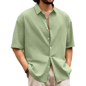 Camisa hawaiana informal de manga corta para hombre