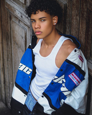 Chaqueta de carreras acolchada de estilo retro