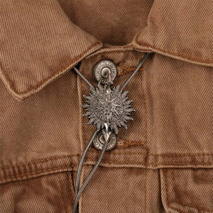 Collar de cadena de metal ajustable con lazo tipo bolo para hombre