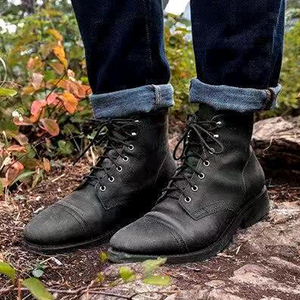 Herren Vintage Martin Boots Western Style Schnürstiefel aus Leder