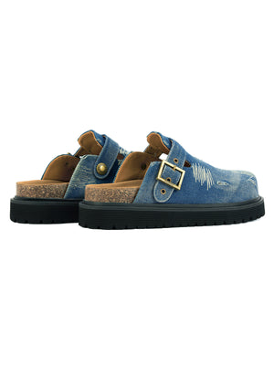 Birkenstocks vintage de mezclilla bordada