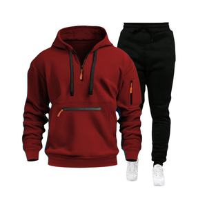CASUAL SPORTS MEHRERE REISSVERSCHLUSSARMTASCHE HERREN SWEATSHIRT HOODIE OUTFIT