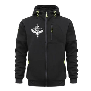 SUDADERA DEPORTIVA CON MÚLTIPLES CREMALLERAS Y BOLSILLOS PARA HOMBRE CON CAPUCHA