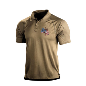 POLO RAGLÁN CON ESTILO Y GRÁFICO DE LA BANDERA DE EE. UU.