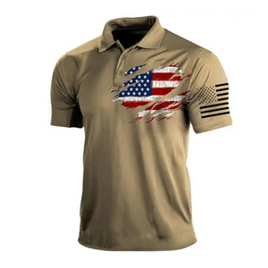 Lässiges Poloshirt mit USA-Flagge