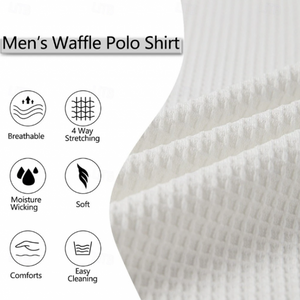 Polo de golf clásico de primavera para hombre, con estampado de gofres y colores brillantes