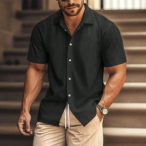 Conjunto de dos piezas de pantalones cortos casuales de manga corta con contraste de color para hombre