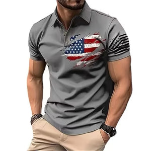 Lässiges Poloshirt mit USA-Flagge