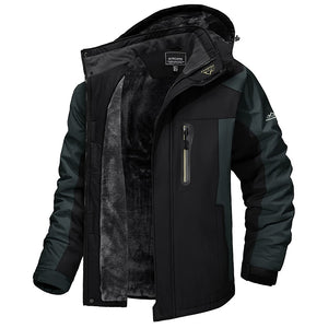Chaqueta con capucha para hombre, chaqueta de esquí, chaqueta polar para senderismo, invierno y exteriores