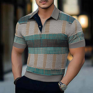 Camiseta de cuello polo estampada, cómoda y agradable para la piel, de verano para hombre