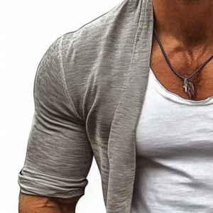 Cárdigan de punto holgado de manga larga de algodón, informal y cómodo para hombre