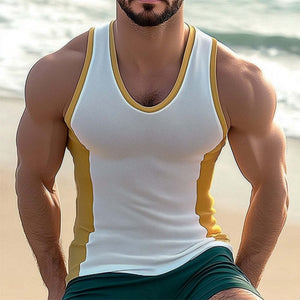 Men's Summer Skin-Friendly Breathable Color Matching Slim Tank Top