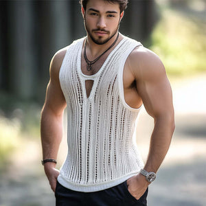 Camiseta básica de punto clásica y cómoda para hombre