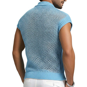 Atmungsaktives Sommer-T-Shirt aus gestricktem Mesh für Herren