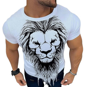 Camiseta de manga corta con estampado de tigre de verano para hombre