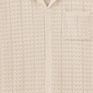 Cárdigan informal de manga corta ajustado de punto jacquard con solapa hueca para hombre