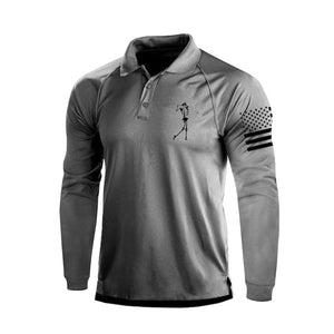 Langärmliges Poloshirt mit Totenkopf-Print und Raglanärmeln