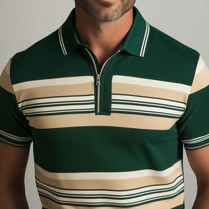 Polo de manga corta con estampado en contraste para hombre, moda de primavera