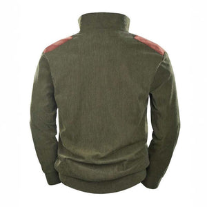 Sudadera vintage de patchwork con cuello alto para hombre