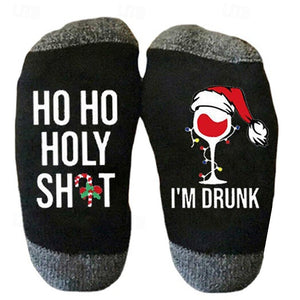 Men's 3 Pack Multi Packs Socks Crew Socks Christmas Socks Rainbow Color Christmas Pattern Sports & Outdoor Daily Vacation Basic Medium Spring Fall Fashion Casual