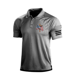 POLO RAGLÁN CON ESTILO Y GRÁFICO DE LA BANDERA DE EE. UU.