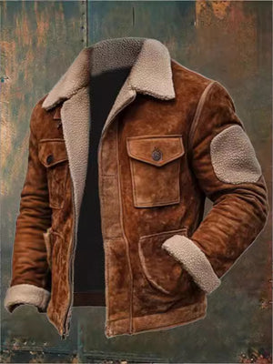 CHAQUETA CON CUELLO DE POLAR DE CORDERO Y CREMALLERA