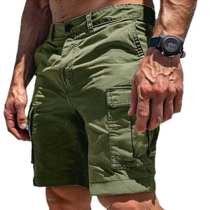 Einfarbige Cargo-Shorts mit mehreren Taschen für Herren