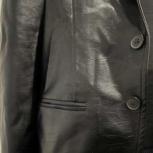 Blazer clásico vintage de cuero de corte entallado para hombre